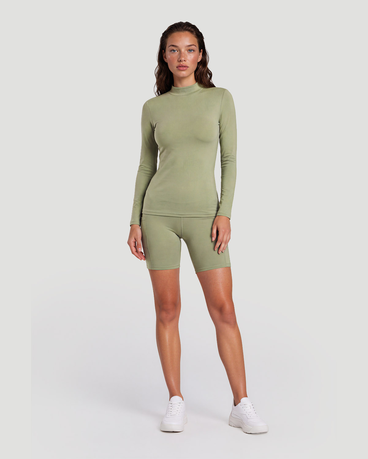 Women's Mock Neck T-Shirt - Tea image number 2