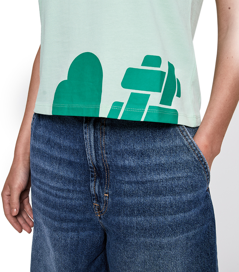 Cropped Tee - Misty Jade image number 3
