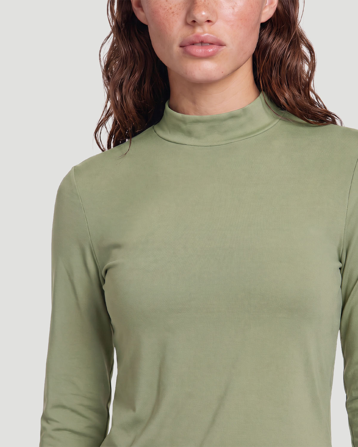 Women's Mock Neck T-Shirt - Tea image number 4