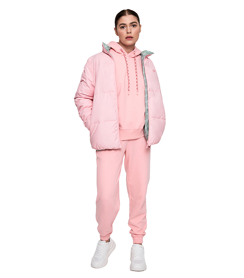 Reversible Puffer Jacket - Tickled Pink image number 1