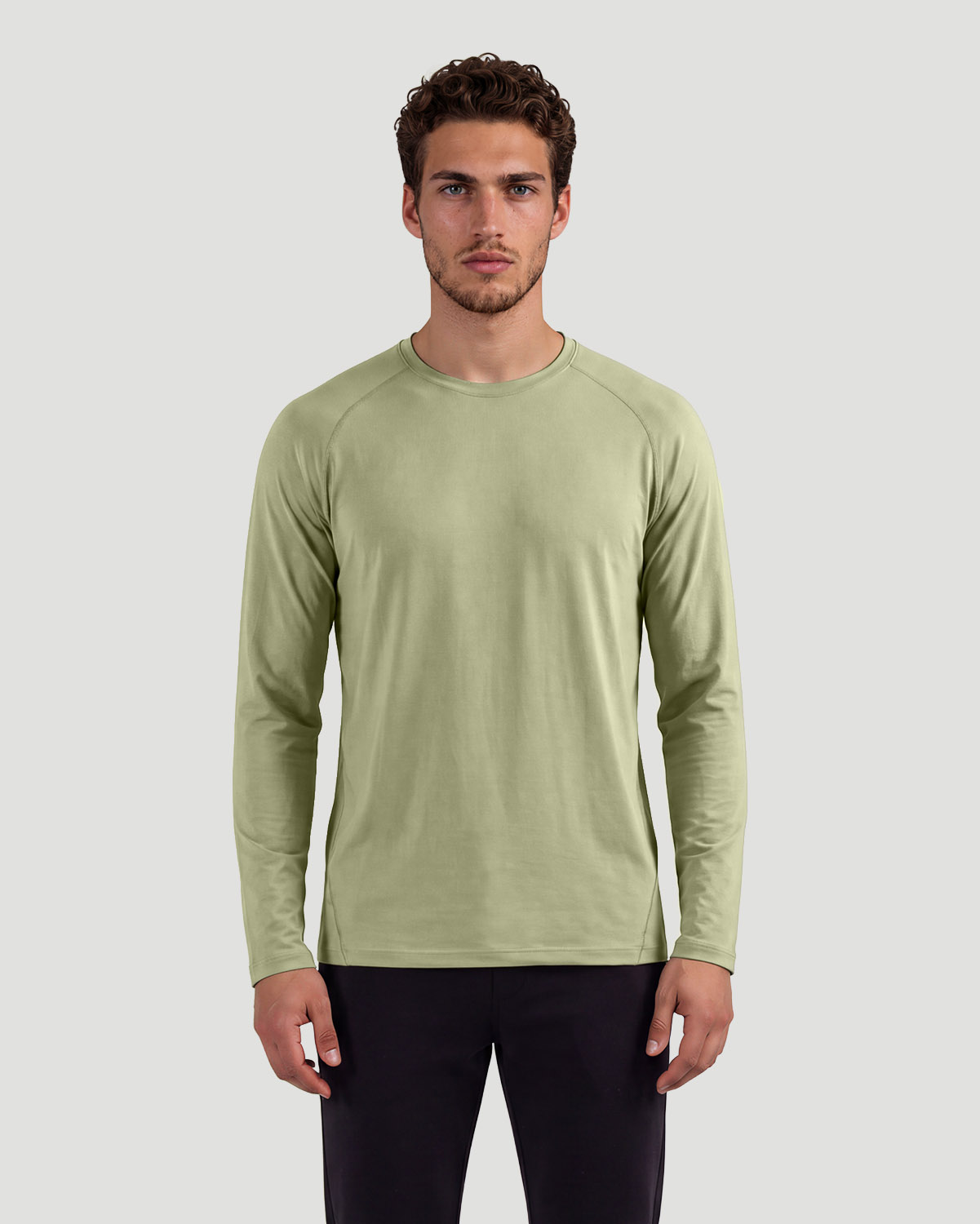 Men's Active Long Sleeve T-Shirt - Tea image number 1