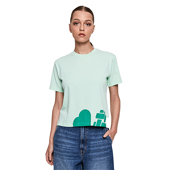 Cropped Tee - Misty Jade
