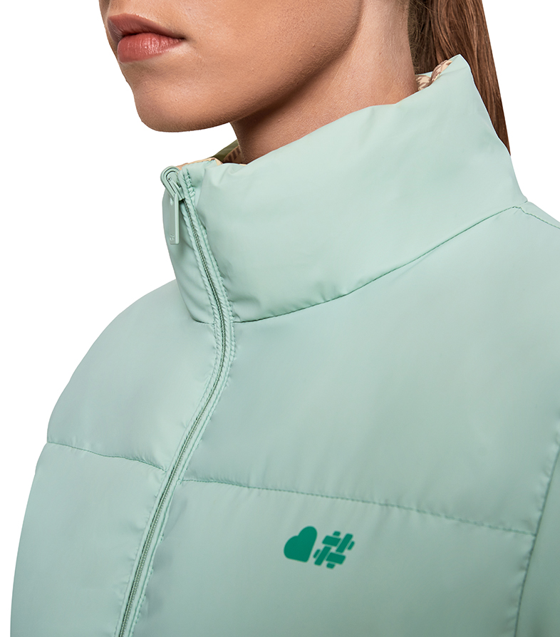 Reversible Puffer Jacket - Mint Green image number 7
