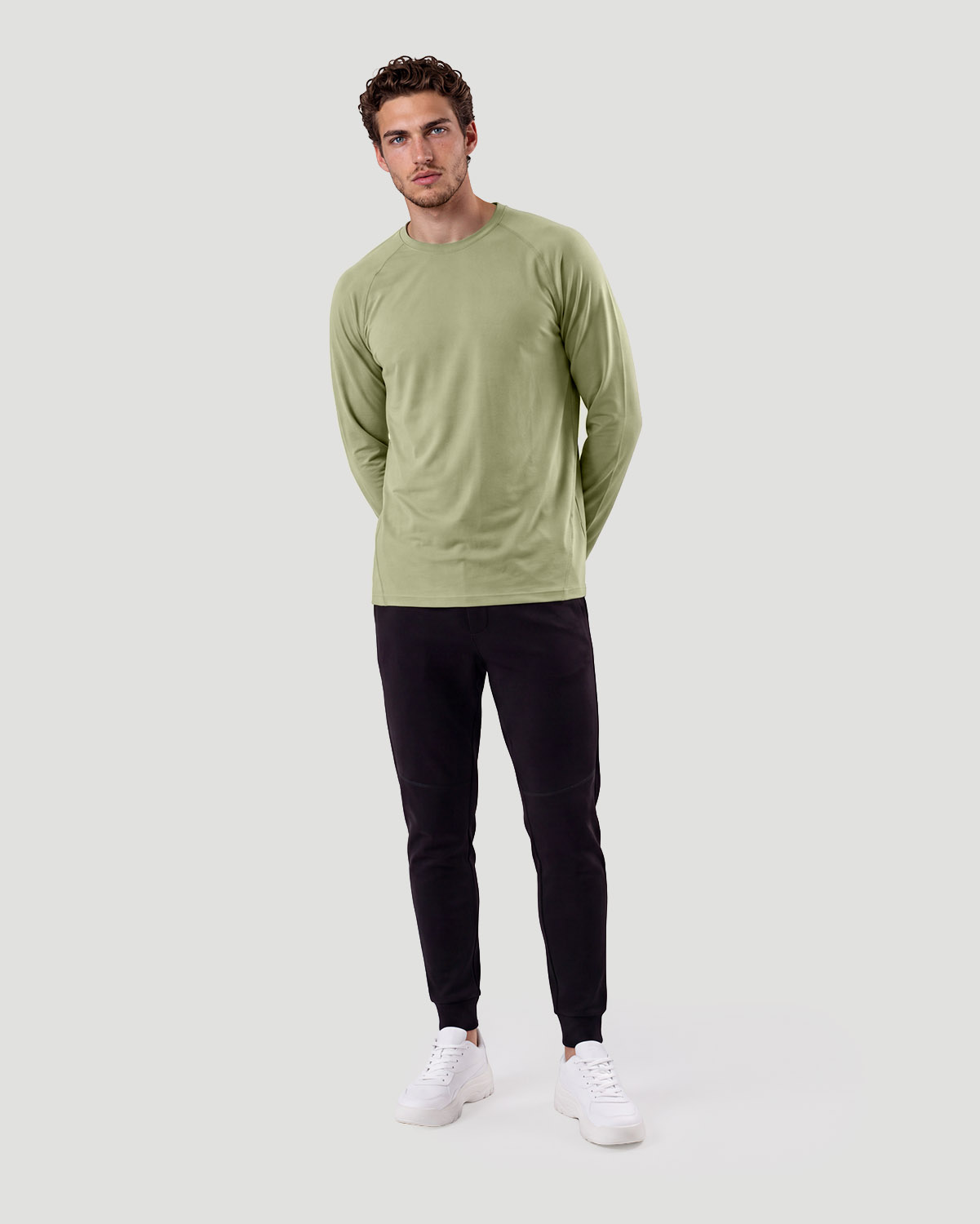 Men's Active Long Sleeve T-Shirt - Tea image number 2