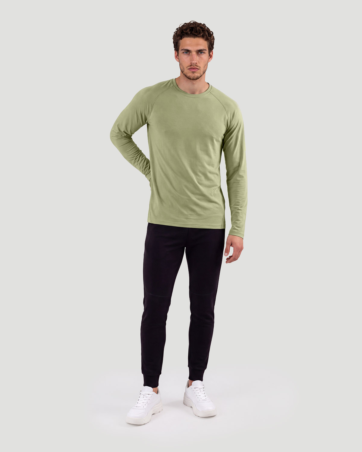 Men's Active Long Sleeve T-Shirt - Tea image number 3