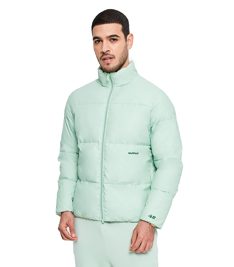 Reversible Puffer Jacket - Mint Green image number 3